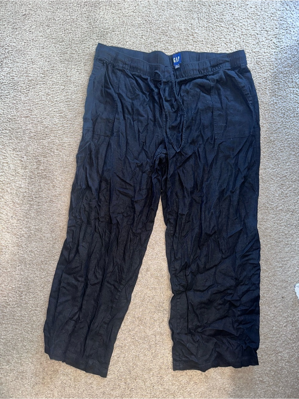 GAP Women’s Black Linen Casual Drawstring Pants